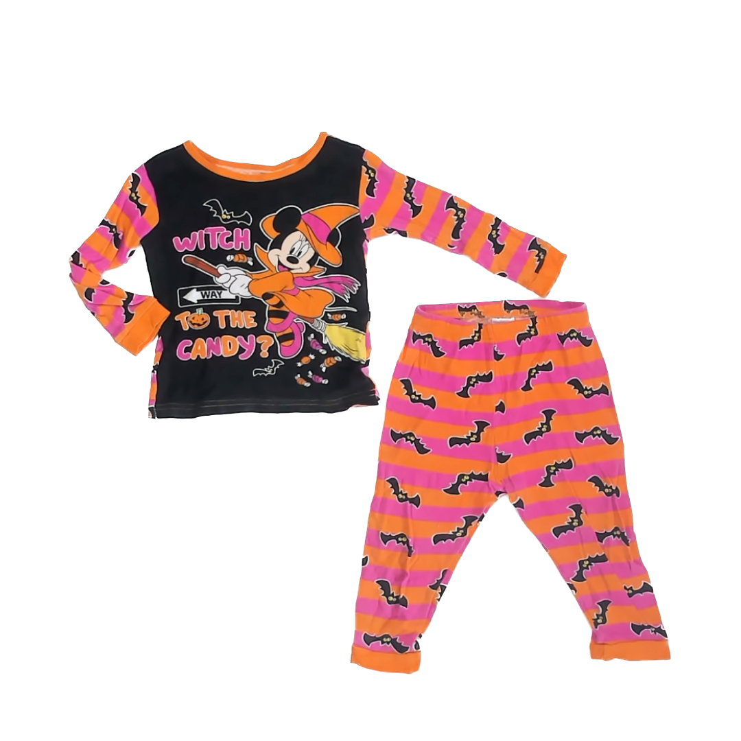 Disney Girls Black Orange 2-piece Pajamas Size: 2T Black Orange