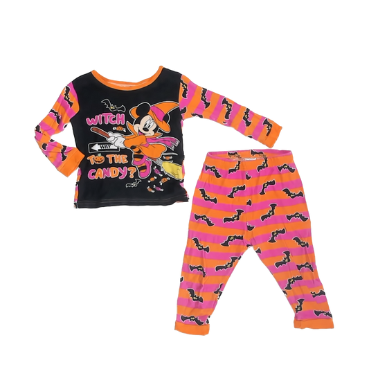 Disney Girls Black Orange 2-piece Pajamas Size: 2T Black Orange