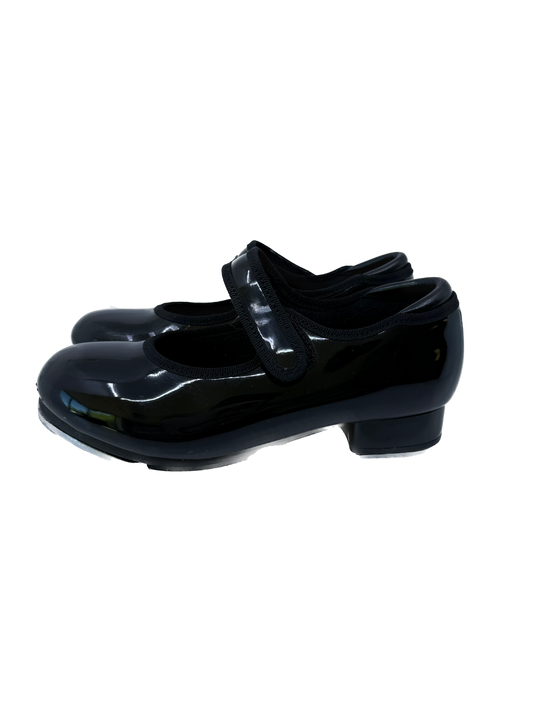 Weissman Girls Black Patent Tap Shoes Size: 10.5 Little Kid Black Patent Tap