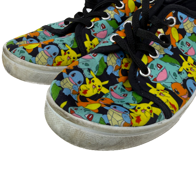 Pokemon Unisex Black Patterned Sneakers Size: Youth 3 Black Patterned