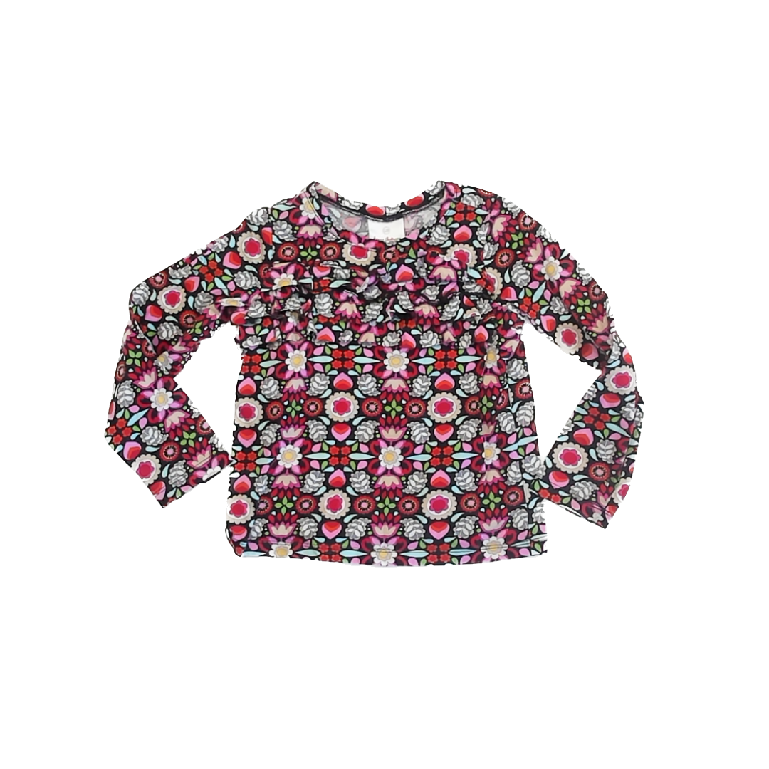 Hanna Andersson Girls Black Patterned Long Sleeve Shirt Size: EU 120 (6-7 Years) Black Patterned