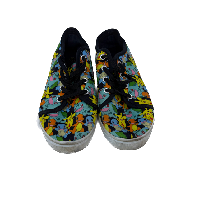 Pokemon Unisex Black Patterned Sneakers Size: Youth 3 Black Patterned