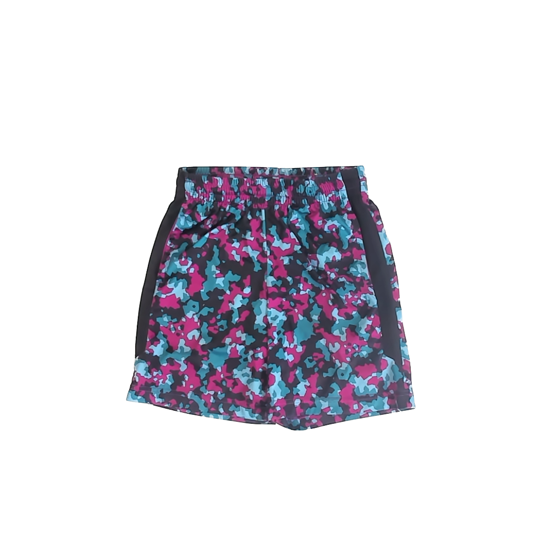 Tek Gear Boys Black Patterned Athletic Shorts Size: 10-12 Years Black Patterned