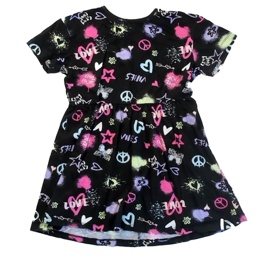 Primark Girls Black Peace Dress Size: 9-10 Years Black Peace