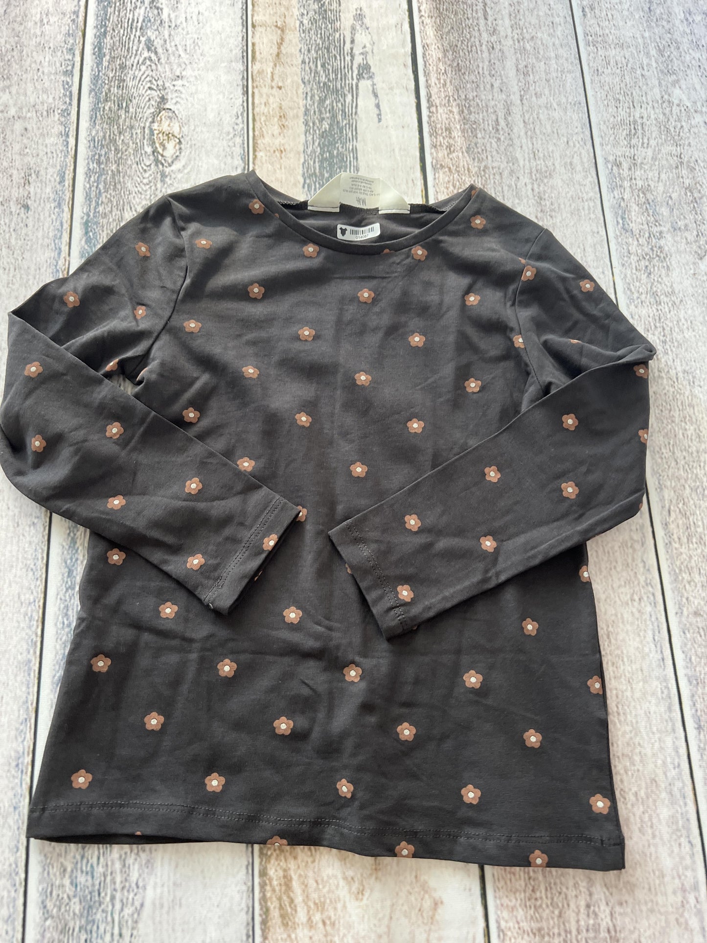H&M Girls Black | Pink floral Long Sleeve Shirt Size: 3T Black | Pink floral