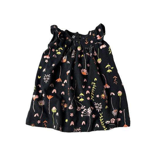 Tiny Tribe Girls Black | Pink floral Dress Size: 6-9 months Black | Pink floral