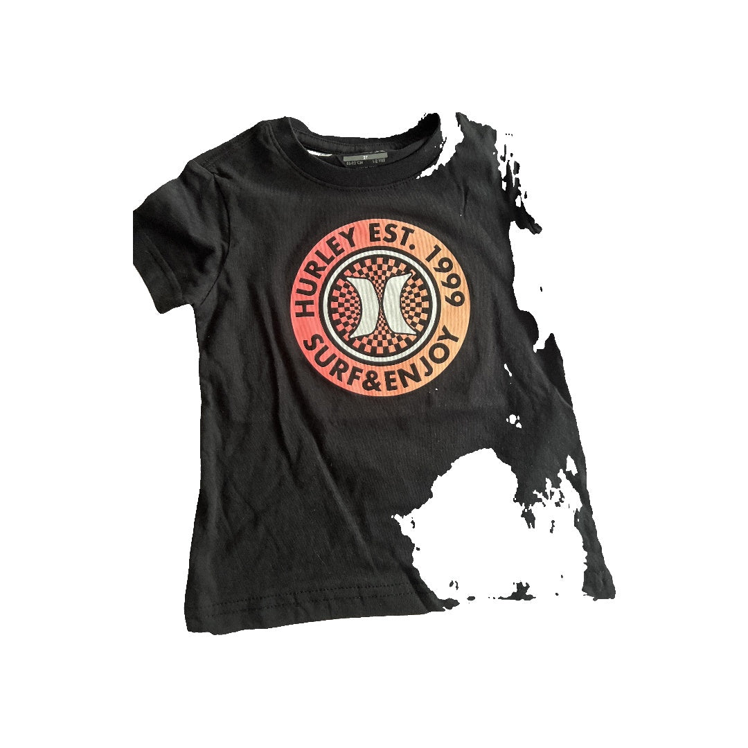 Hurley Boys Black | pink | orange T-Shirt Size: 2T Black | pink | orange