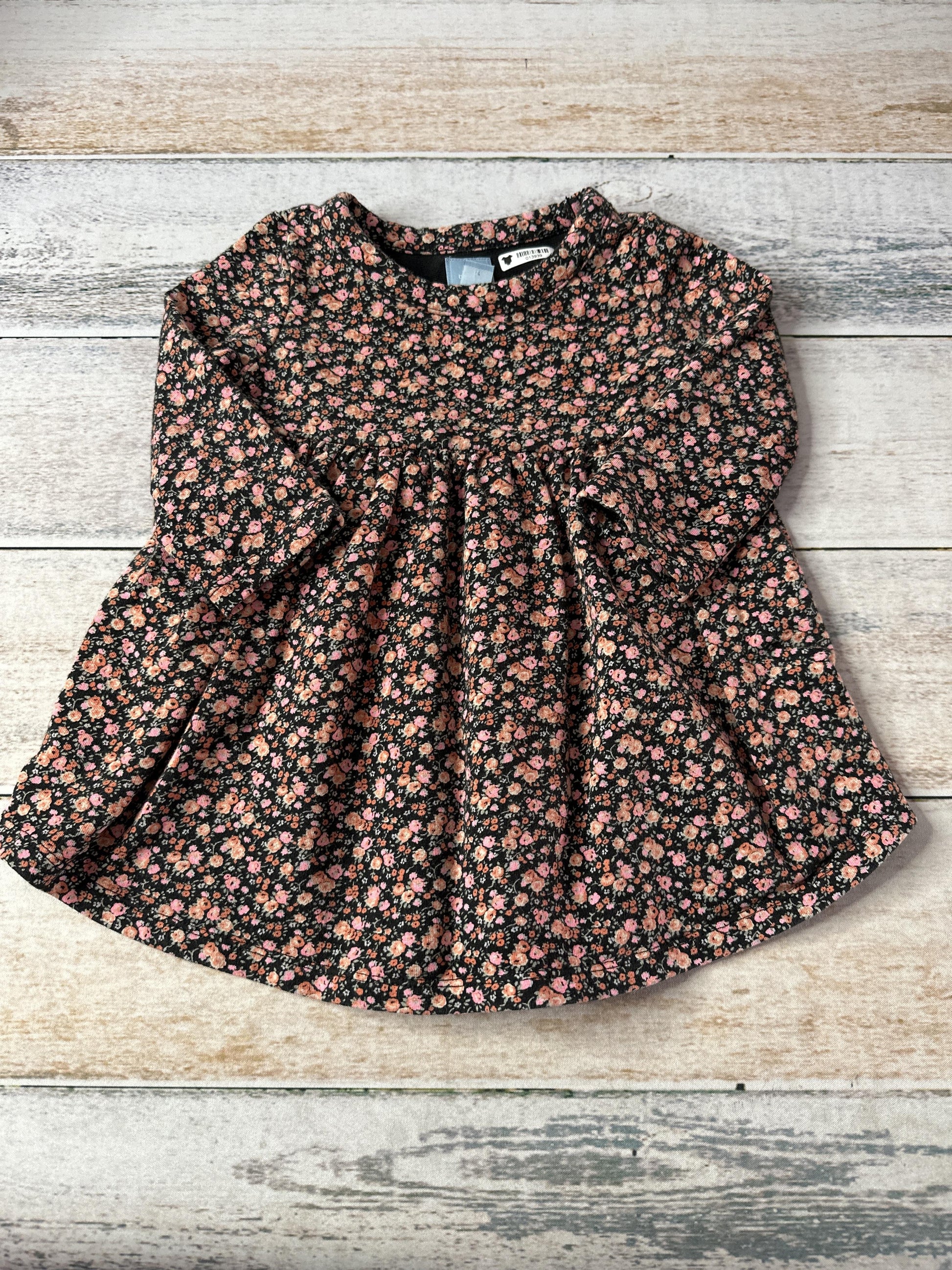 Gap Girls Black | pink | Pink floral Dress Size: 12-18 months Black | pink | Pink floral