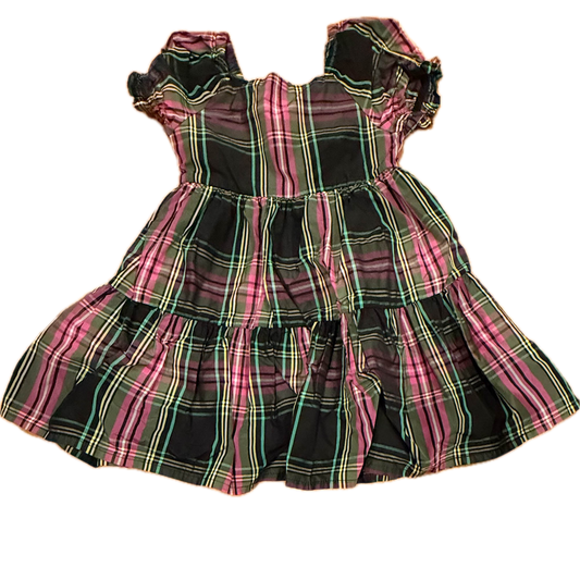 Crewcuts Girls Black | Pink Plaid Dress Size: 4T Black | Pink Plaid