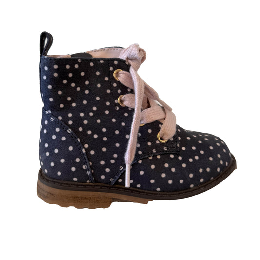 Cat & Jack Girls Black | Pink Polka Dots Boots Size: 7 Toddler Black | Pink Polka Dots