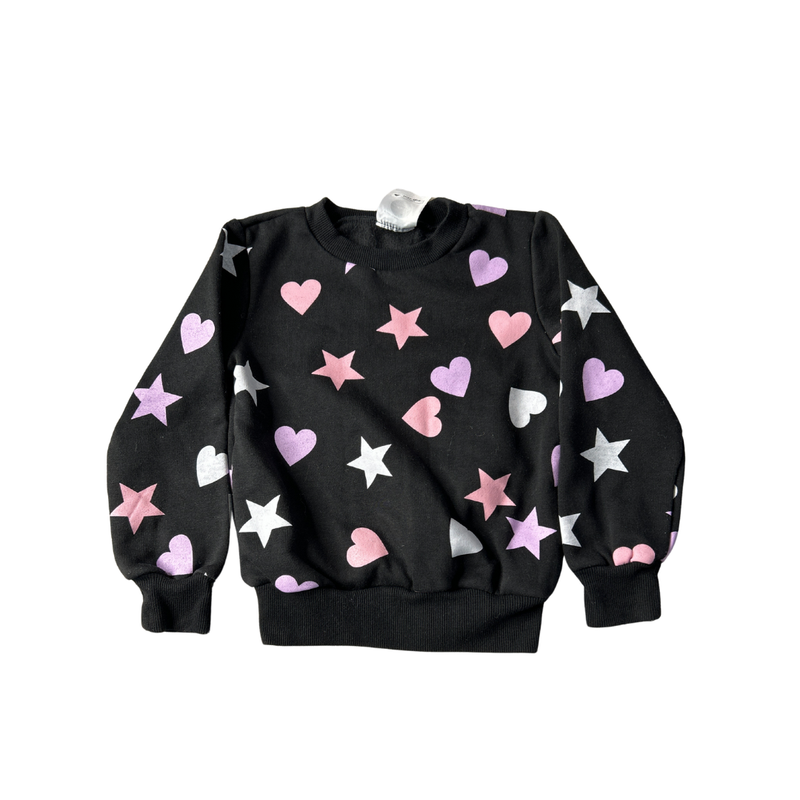 Dot Girls Black | pink | purple | Grey | White | Hearts Sweatshirt Size: 5T Black | pink | purple | Grey | White | Hearts