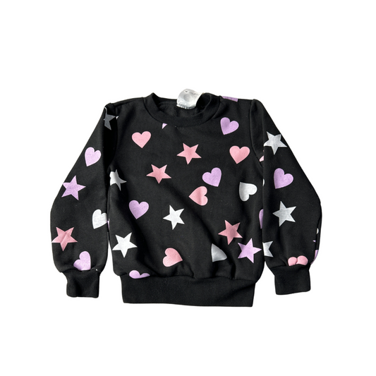 Dot Girls Black | pink | purple | Grey | White | Hearts Sweatshirt Size: 5T Black | pink | purple | Grey | White | Hearts