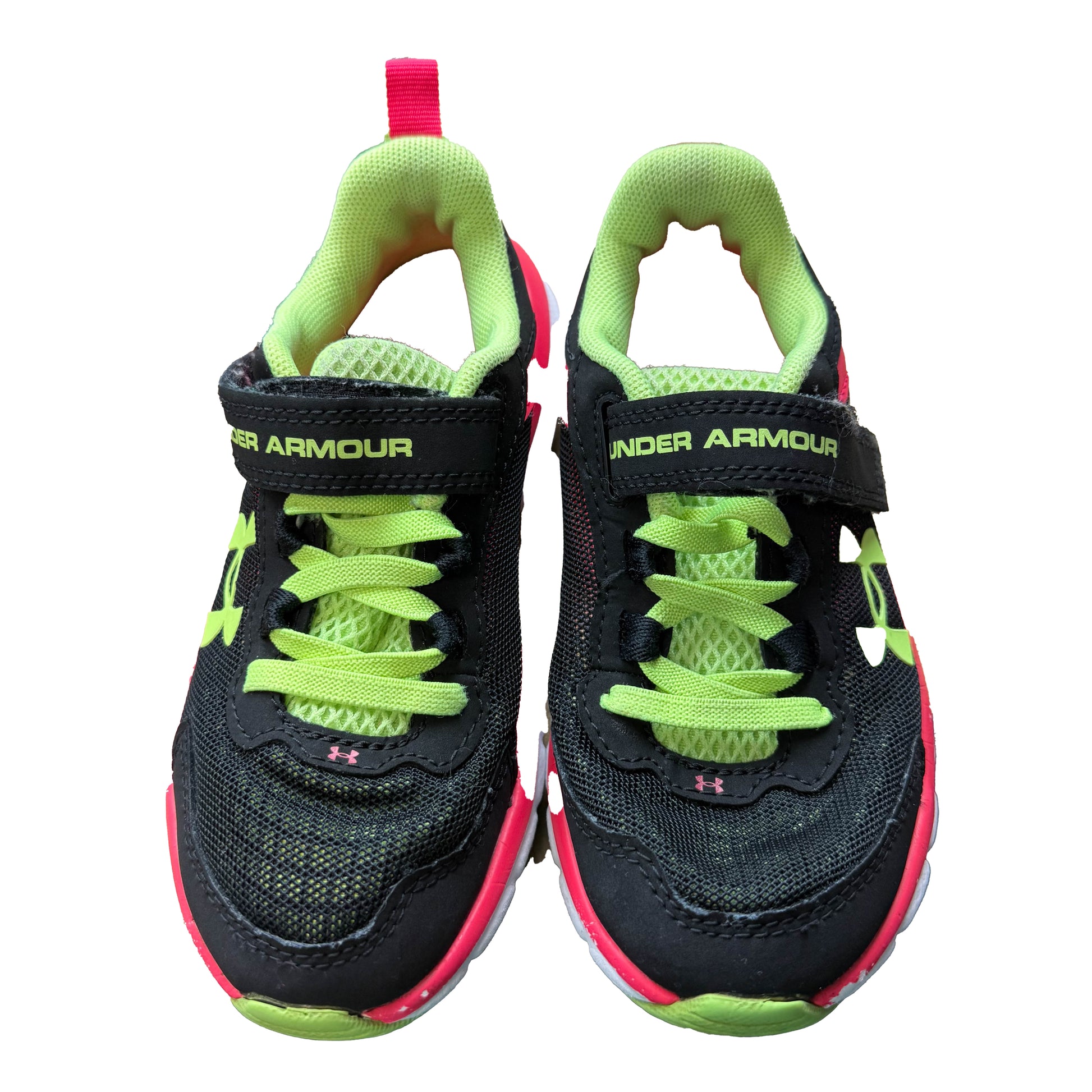 Under Armour Girls Black | Pink | Yellow Sneakers Size: 12 Toddler Black | Pink | Yellow