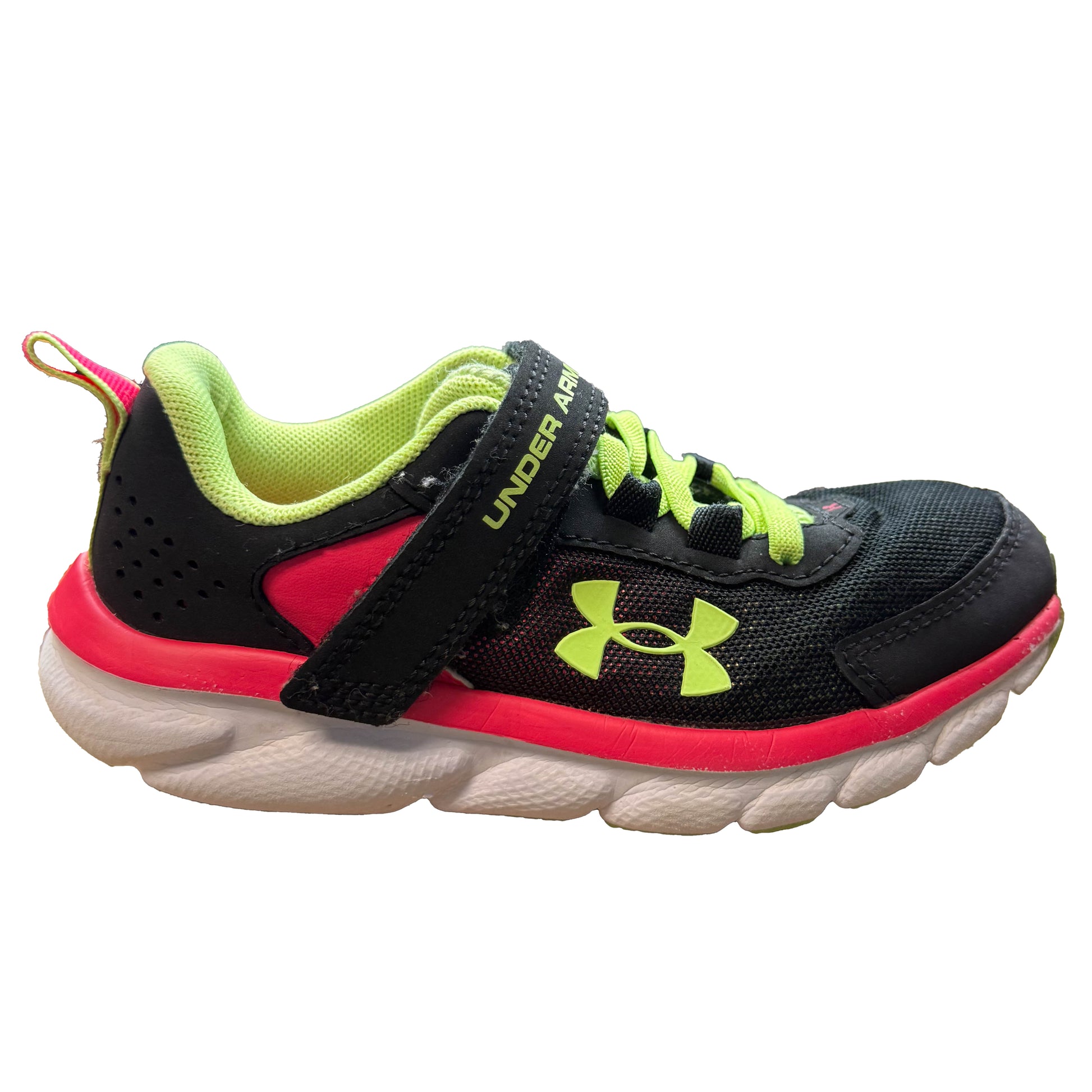 Under Armour Girls Black | Pink | Yellow Sneakers Size: 12 Toddler Black | Pink | Yellow