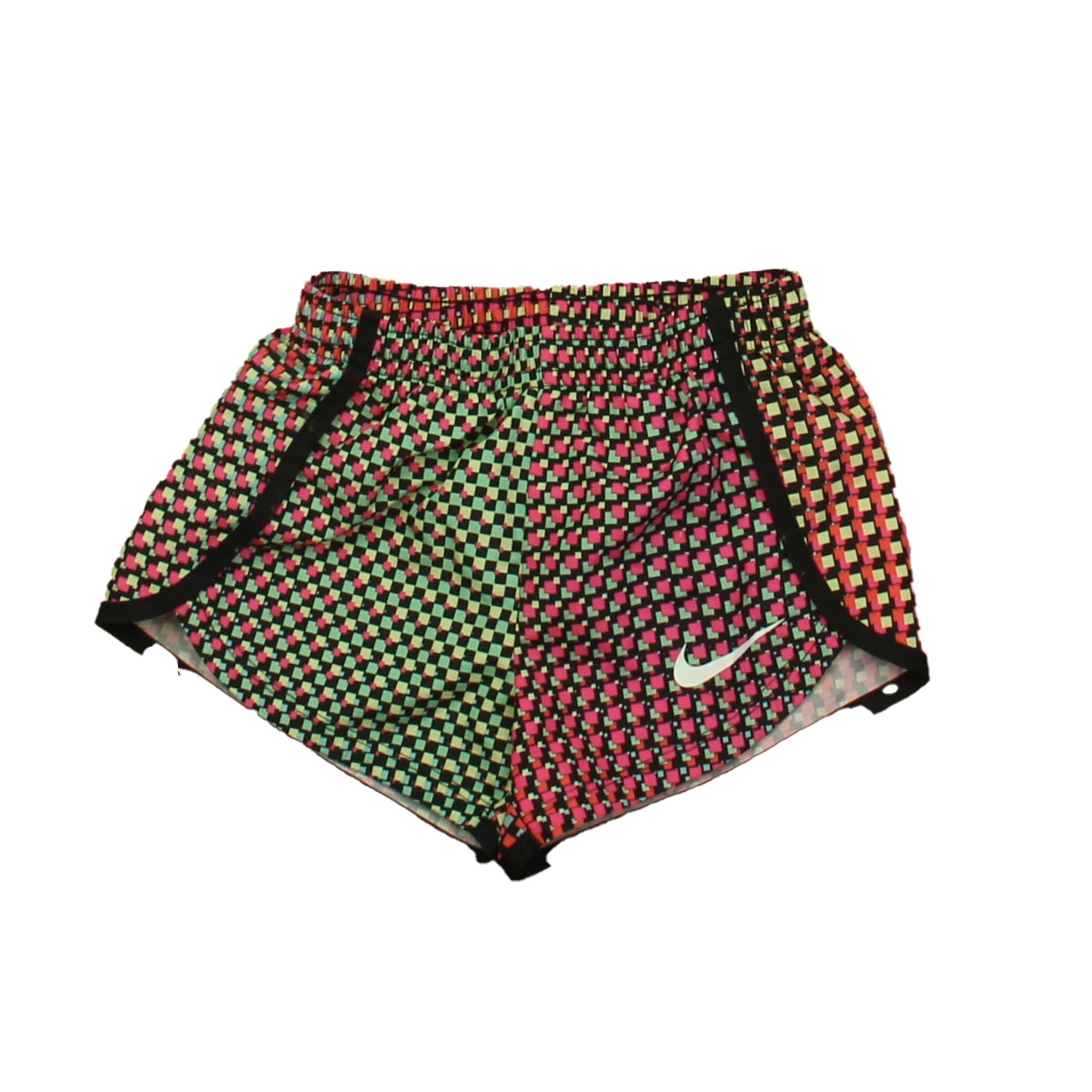 Nike Girls Black | Pink | Yellow Athletic Shorts Size: 2T Black | Pink | Yellow