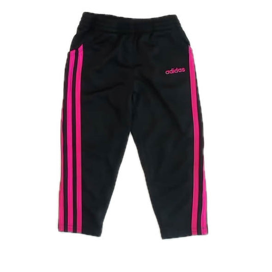 Adidas Girls Black | Pink Athletic Pants Size: 2T Black | Pink