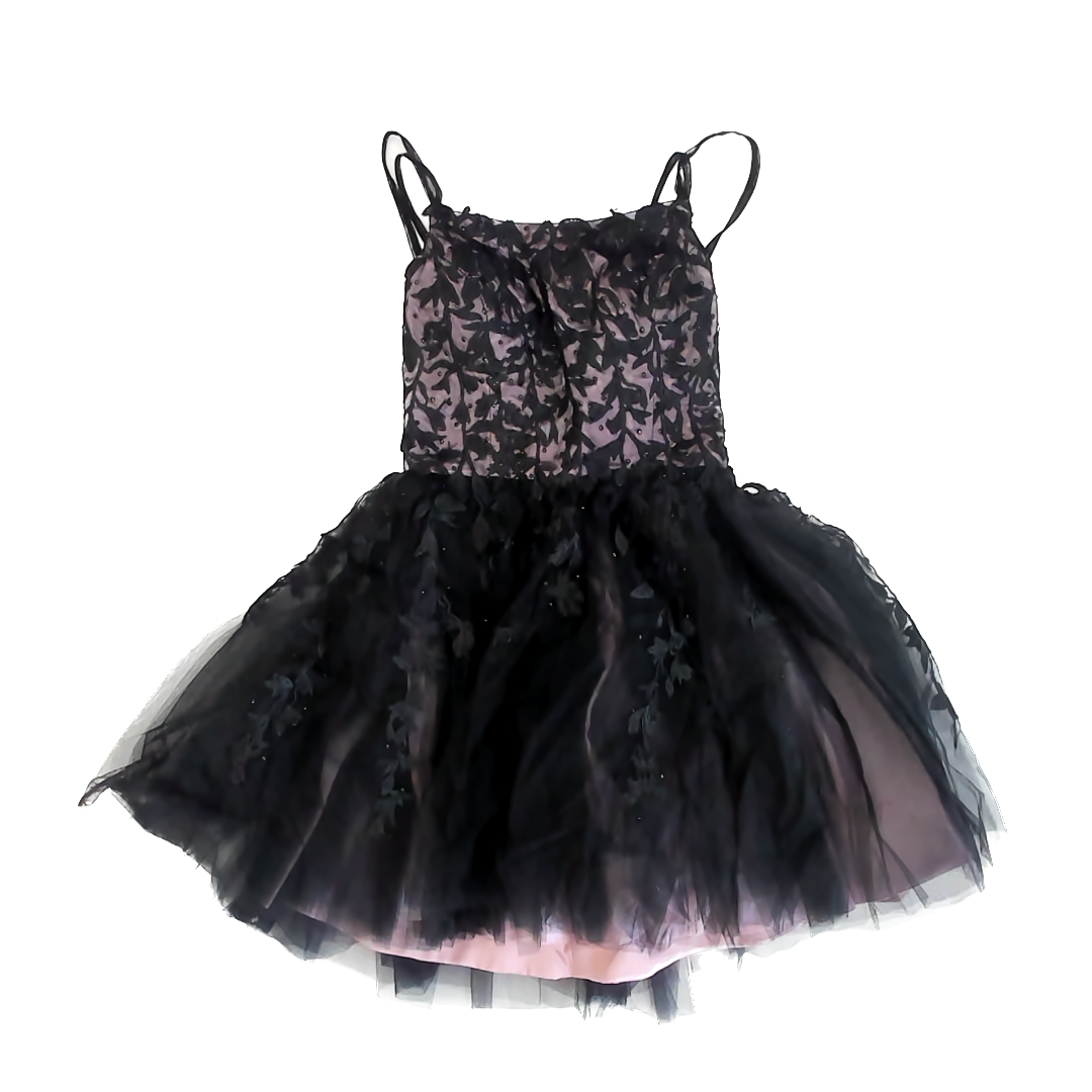 Unknown Girls Black | Pink Special Occasion Dress Size: US 2 Black | Pink