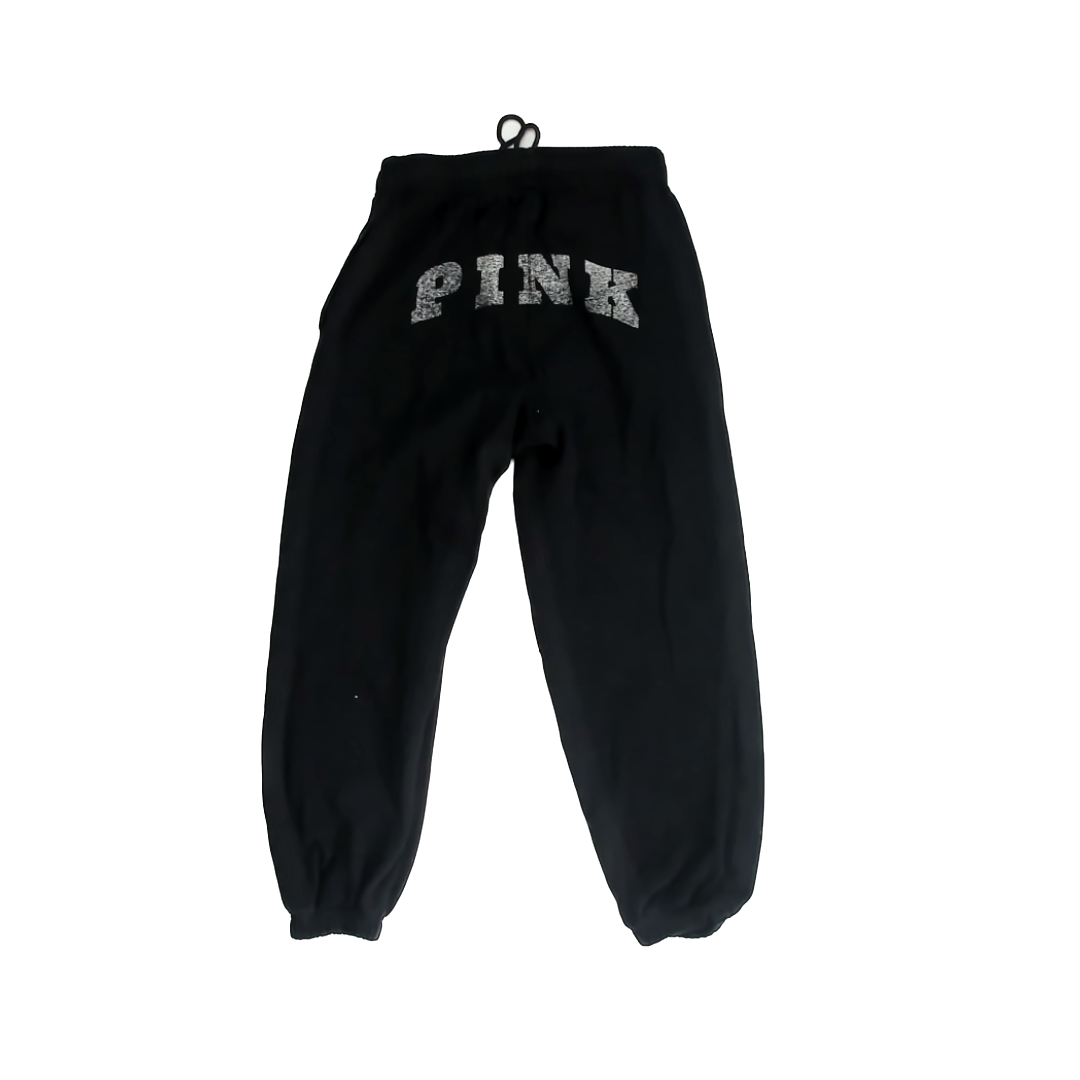 Victoria's Secret PINK Girls Black PINK Casual Pants Size: Junior Small Black PINK