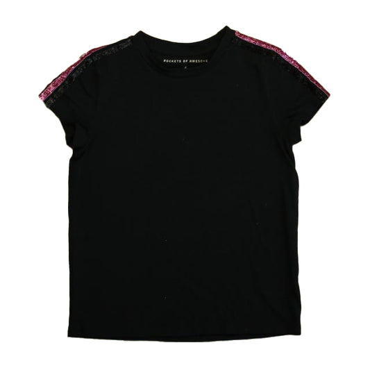 Rockets Of Awesome Girls Black | Pink T-Shirt Size: 6 Years Black | Pink