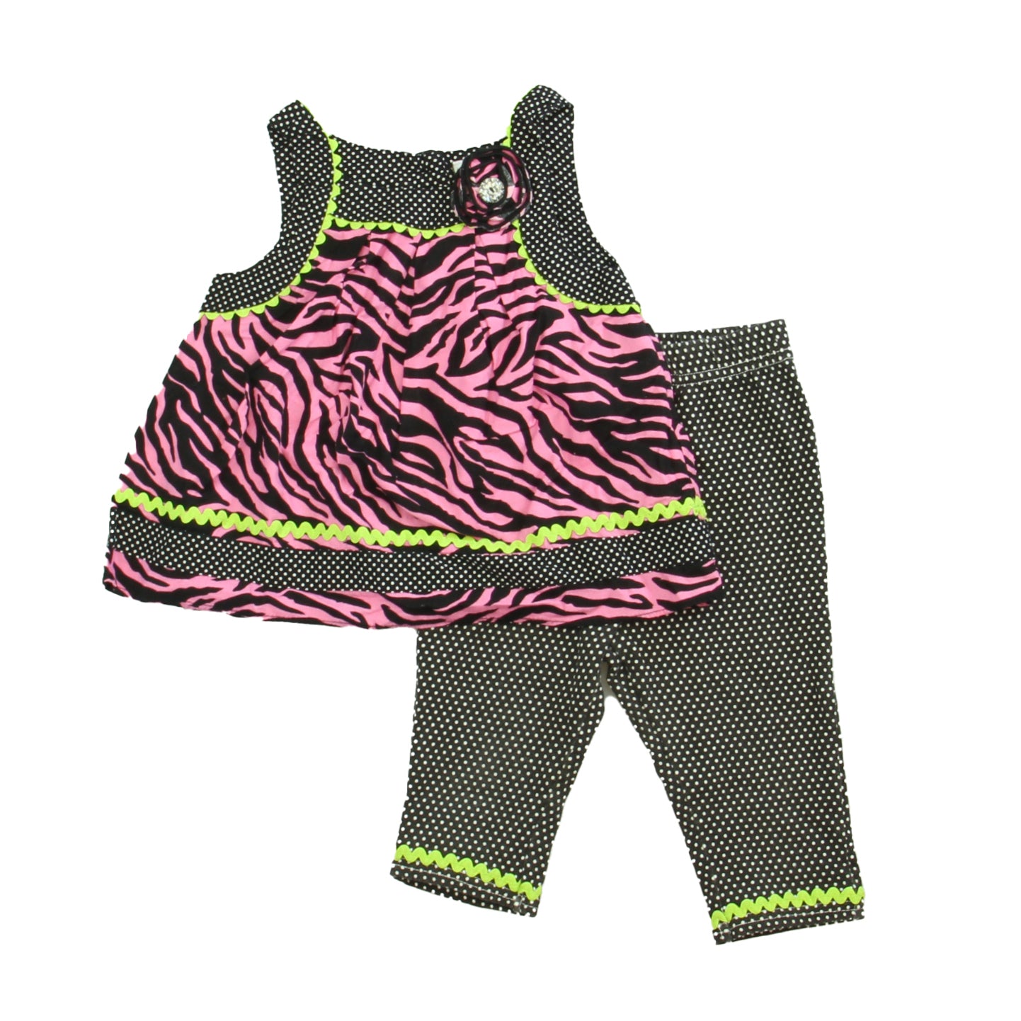 Youngland Girls Black | Pink Apparel Sets Size: 2T Black | Pink