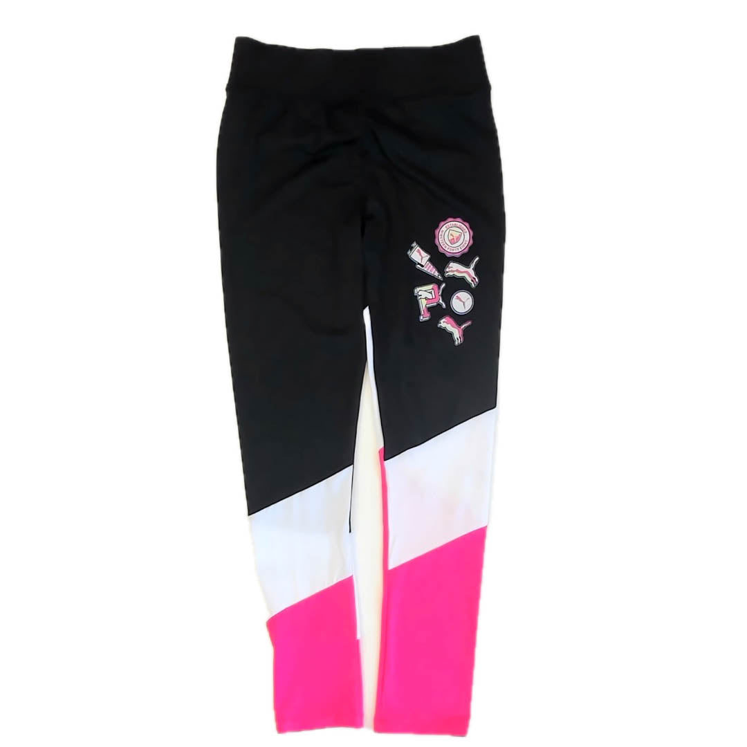 Puma Girls Black | Pink Athletic Pants Size: 12-14 Years Black | Pink