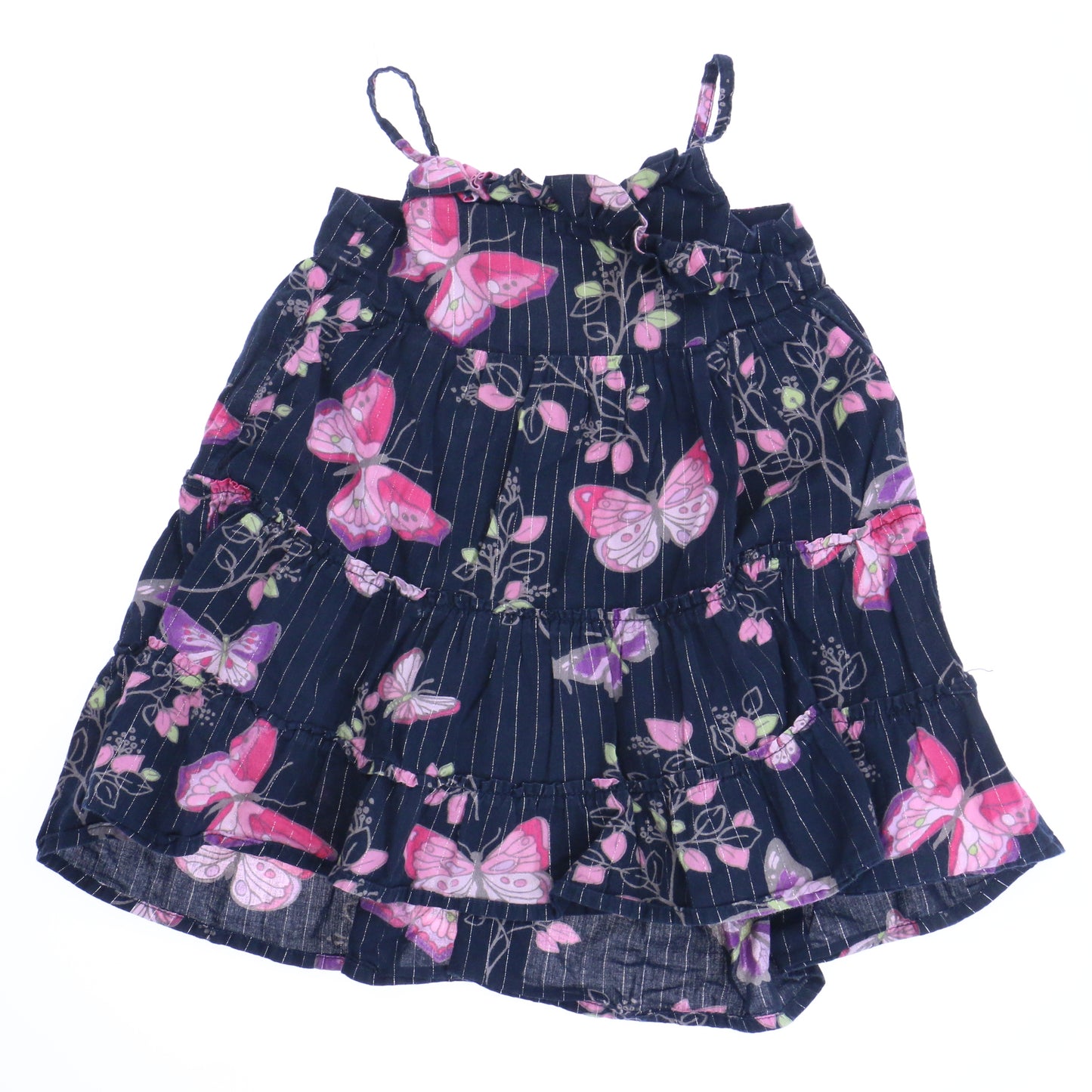 Gap Girls Black | Pink Sun Dress Size: 12-18 Months Black | Pink