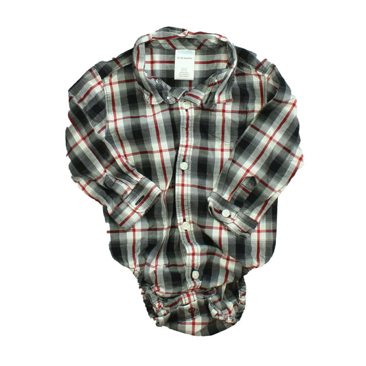 Gymboree Boys Black Plaid Button Down Long Sleeve Size: 12-18 Months Black Plaid