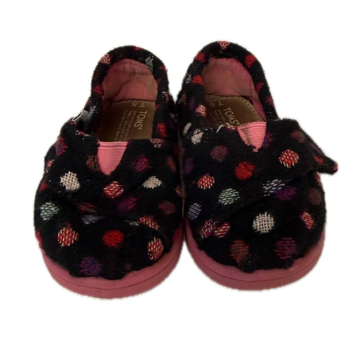 Tom's Girls Black Polka Dots Shoes Size: 5 Toddler Black Polka Dots