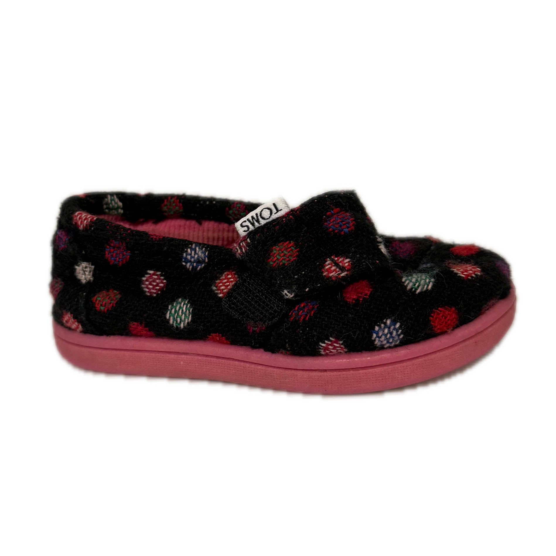 Tom's Girls Black Polka Dots Shoes Size: 5 Toddler Black Polka Dots