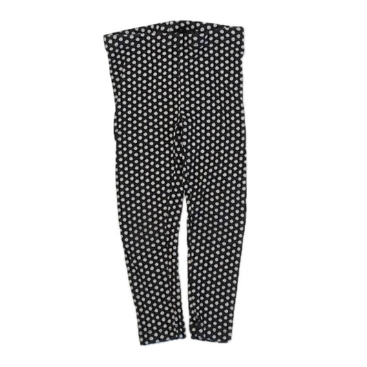 Tea Collection Girls Black Polka Dots Leggings Size: 3T Black Polka Dots