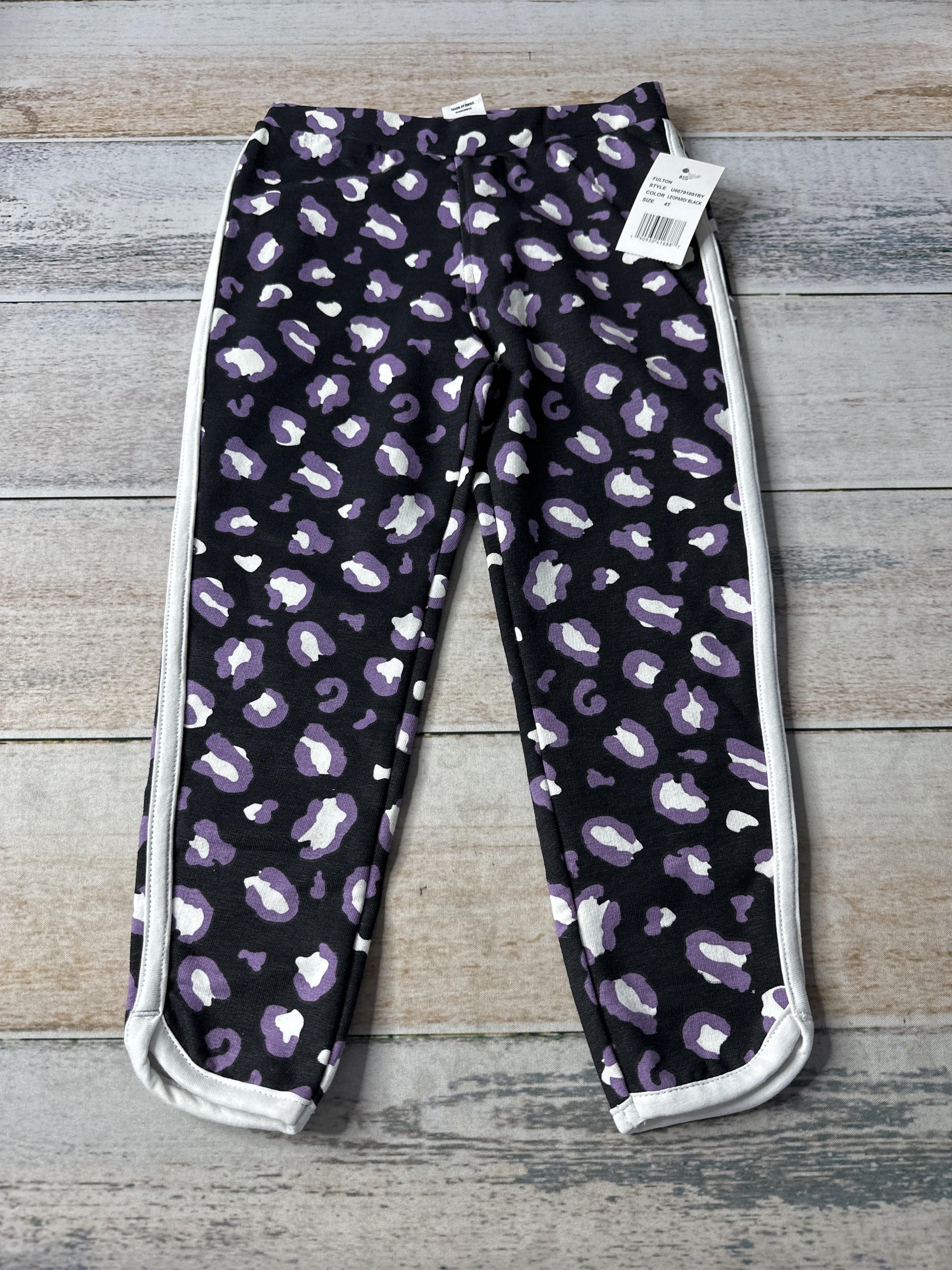 Sovereign Code Girls Black | purple | Animal Print Pants Size: 4T Black | purple | Animal Print