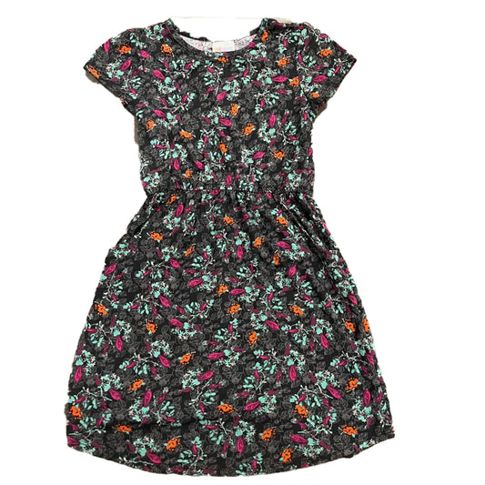 Lularoe Girls Black | Purple | Green Dress Size: 12 Years Black | Purple | Green