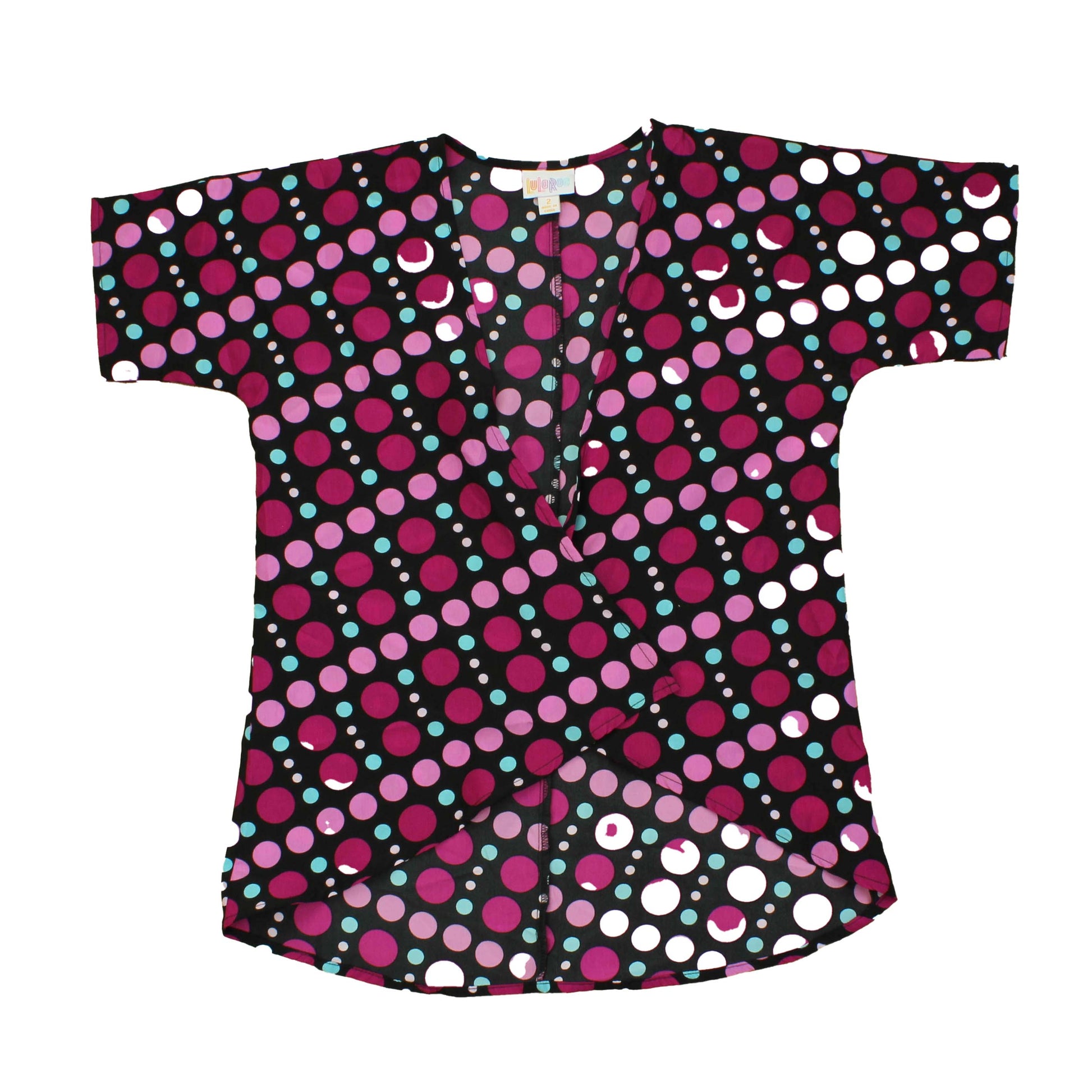 LuLaRoe Girls Black | Purple | Polka Dots Blouse Size: 2T Black | Purple | Polka Dots