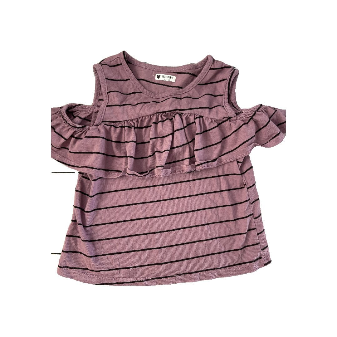 Joah Love Girls Black | purple | Stripe Tank Top Size: 2T Black | purple | Stripe
