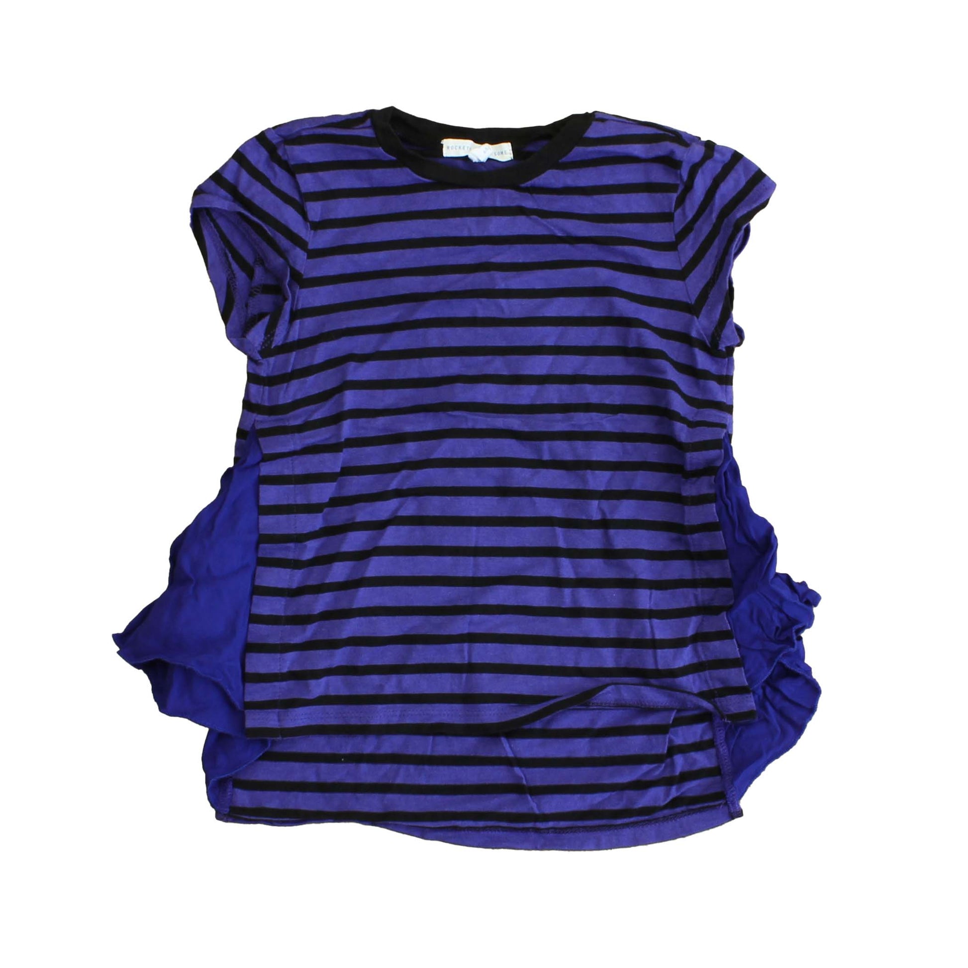 Rockets Of Awesome Boys Black | Purple | Stripes T-Shirt Size: 4-5T Black | Purple | Stripes