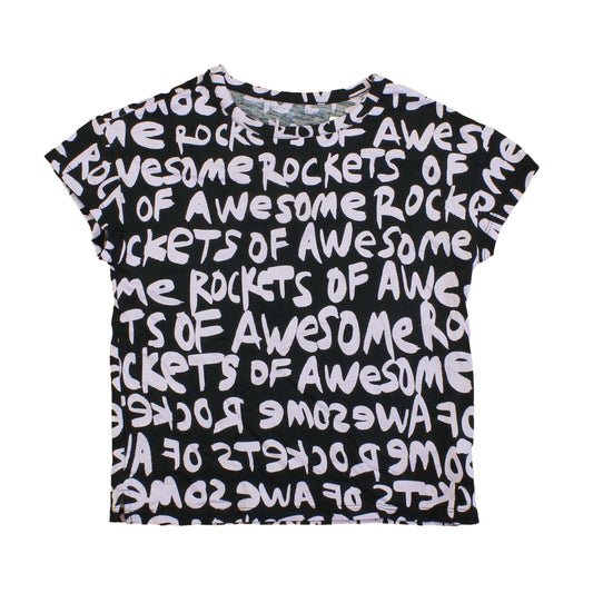 Rockets Of Awesome Girls Black | Purple T-Shirt Size: 8 Years Black | Purple