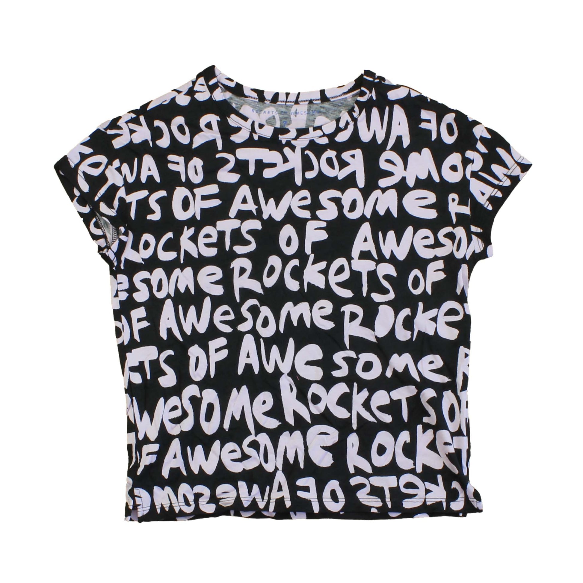 Rockets Of Awesome Girls Black | Purple T-Shirt Size: 7 Years Black | Purple