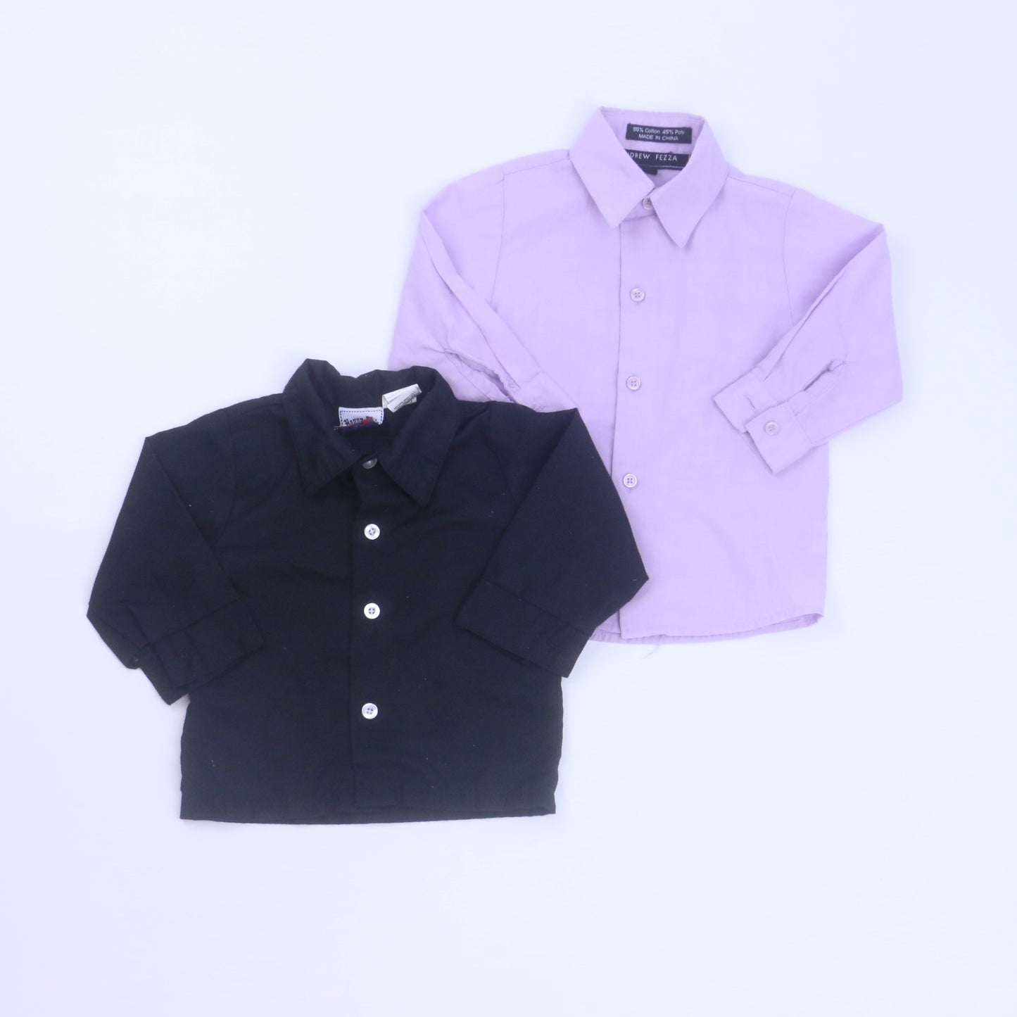 Happy Fella | Andrew Fezza Boys Black | Purple Button Down Long Sleeve Size: 12 Months Black | Purple