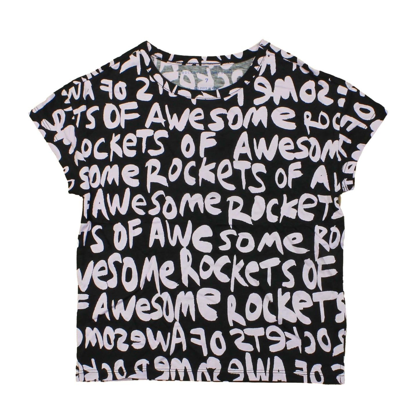 Rockets Of Awesome Girls Black | Purple T-Shirt Size: 7 Years