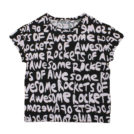 Rockets Of Awesome Girls Black | Purple T-Shirt Size: 7 Years Black | Purple