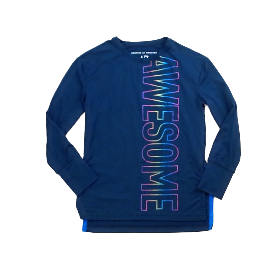 Rockets Of Awesome Girls Black | Rainbow Awesome Long Sleeve T-Shirt Size: 6 - 7 Years Black | Rainbow Awesome