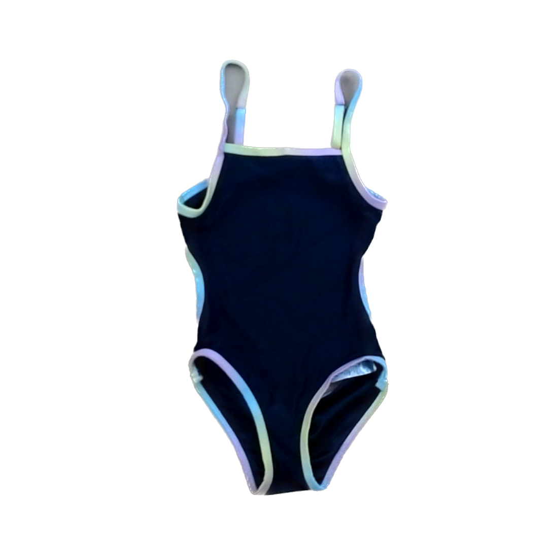 Rockets Of Awesome Girls Black | Rainbow Edges 1-piece Swimsuit Size: 4T Black | Rainbow Edges