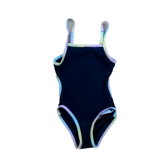 Rockets Of Awesome Girls Black | Rainbow Edges 1-piece Swimsuit Size: 4T Black | Rainbow Edges