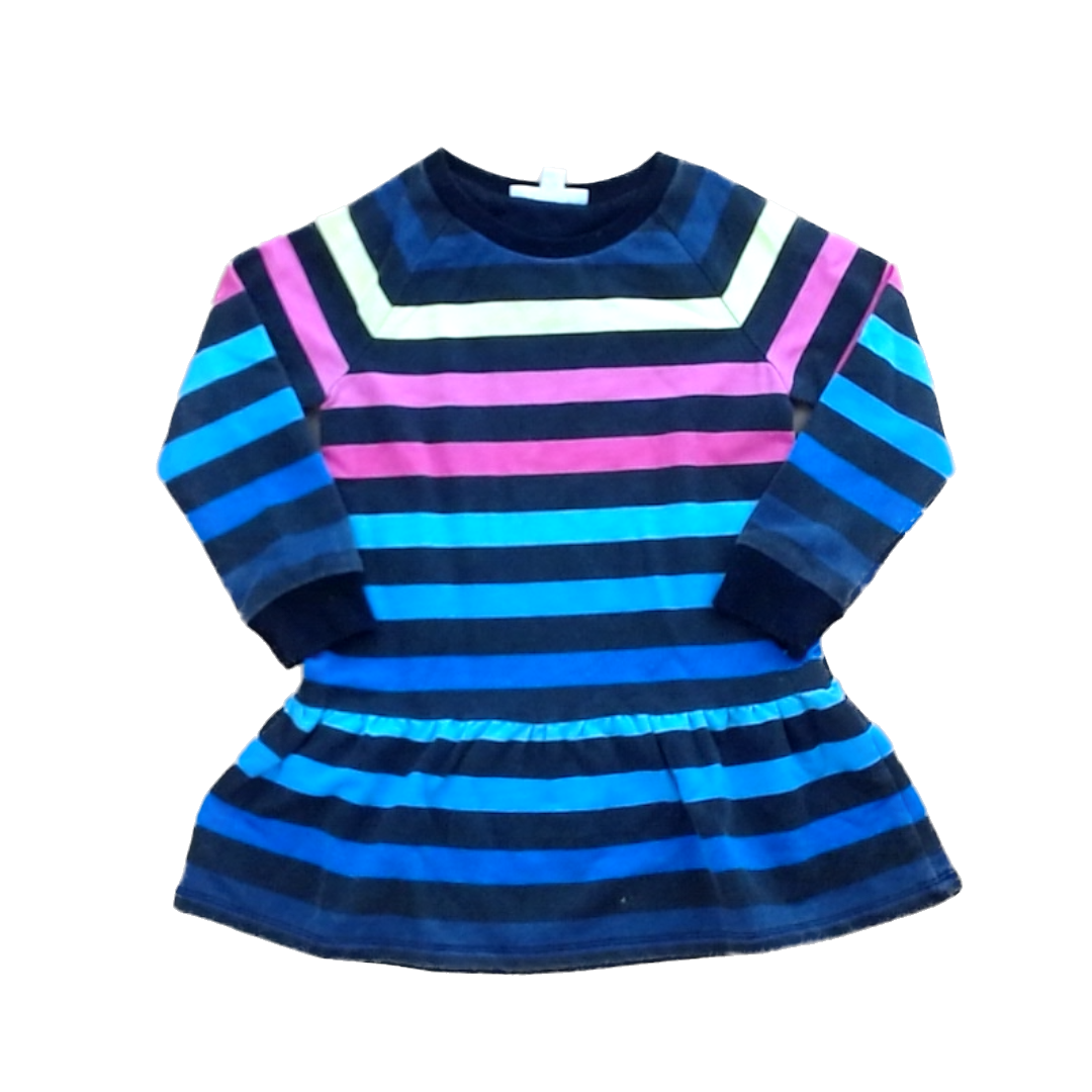 Rockets Of Awesome Girls Black | Rainbow Stripes Dress Size: 3T Black | Rainbow Stripes