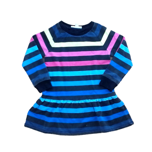Rockets Of Awesome Girls Black | Rainbow Stripes Dress Size: 3T Black | Rainbow Stripes