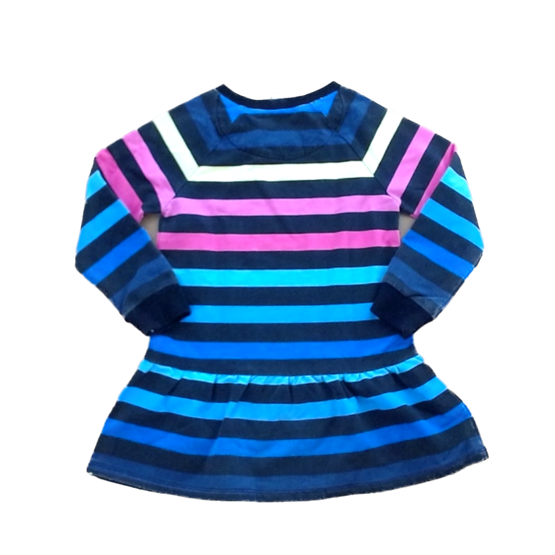 Rockets Of Awesome Girls Black | Rainbow Stripes Dress Size: 3T Black | Rainbow Stripes