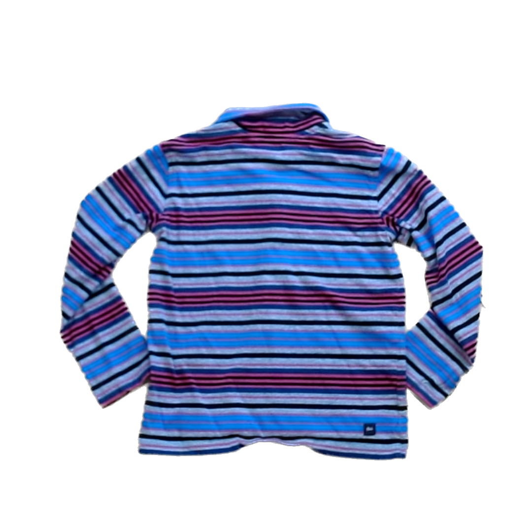 Tea Collection Boys Black Red Blue and Gray Quarter Button Button Down Long Sleeve Size: 6T Black Red Blue and Gray Quarter Button