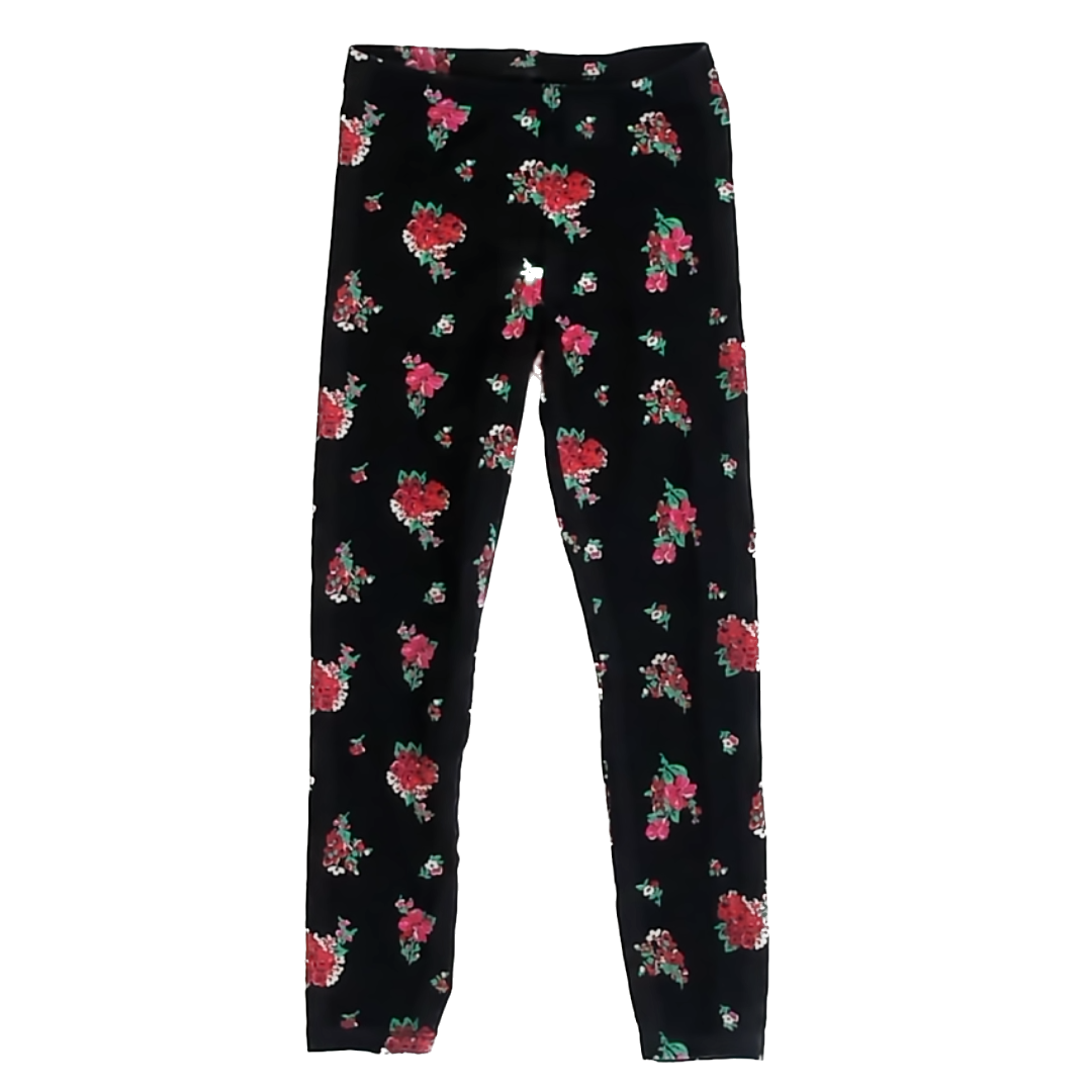 Cat & Jack Girls Black | Red Floral Leggings Size: 5T Black | Red Floral