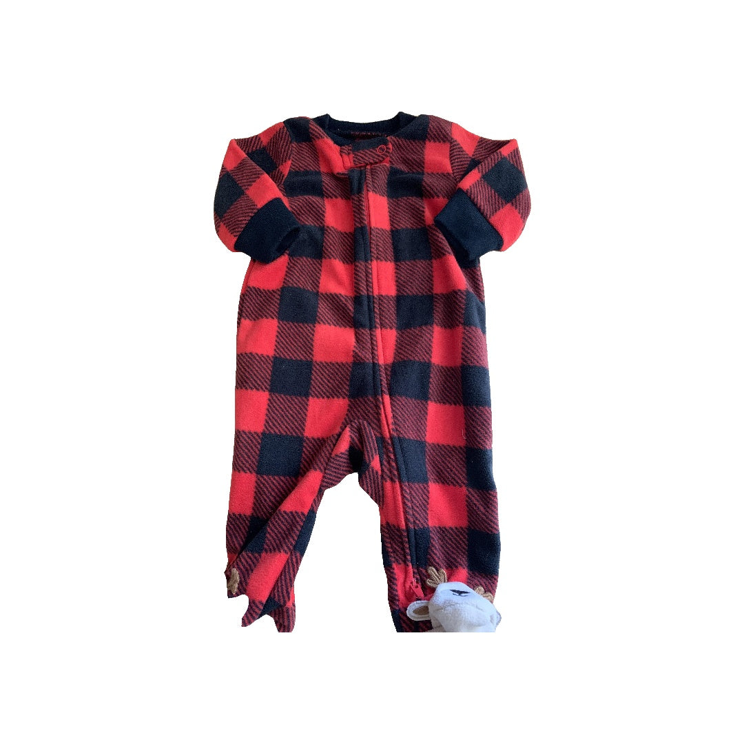 Boys Black | Red | plaid Pajamas Size: 3 months Black | Red | plaid