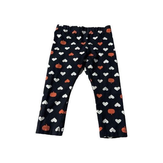 Primary Girls Black | Red | White | Hearts Pants Size: 2T Black | Red | White | Hearts